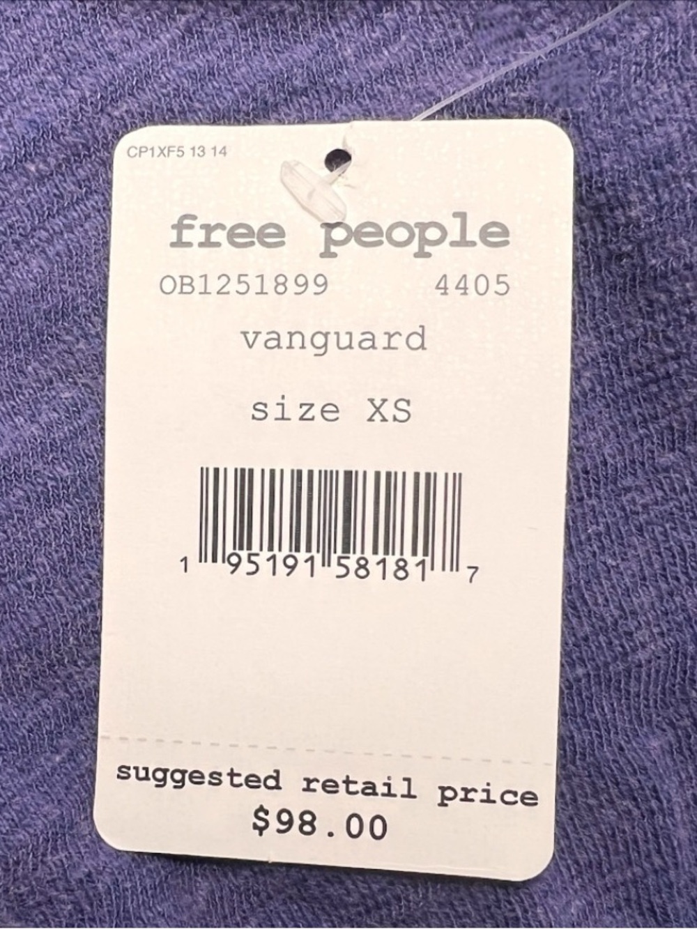 Free People We The Free Vanguard Crop Pullover NWT Blue Purple XS - Picture 8 of 11